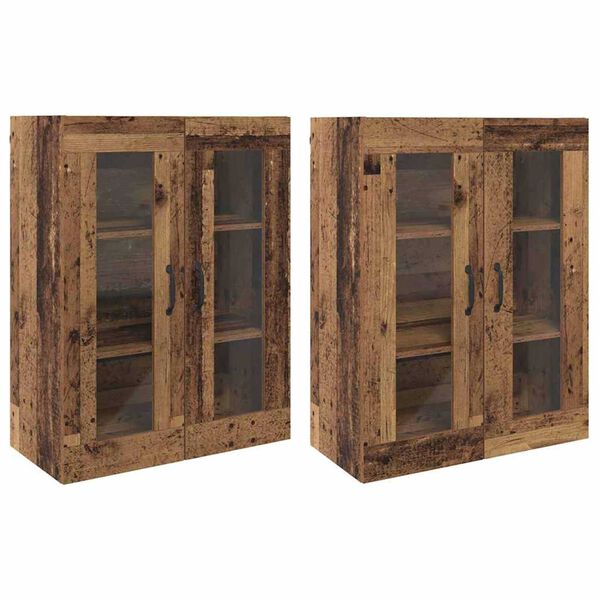 vidaXL Wall Mounted Cabinets 2 pcs Old wood 69.5 x 34 x 90 cm