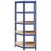 vidaXL 5-Layer Corner Shelf Blue Steel&Engineered Wood
