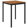 vidaXL Garden Dinner Table Natural and Black 60 x 60.5 x 75 cm