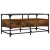 vidaXL Coffee Table with Glass Top Smoked Oak 98.5x50x45 cm Steel