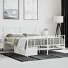 vidaXL Metal Bed Frame without Mattress with Footboard White 120x200cm
