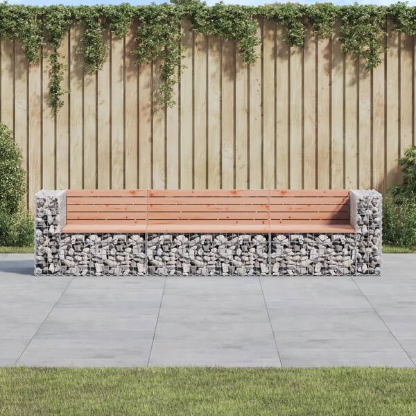 vidaXL Garden Bench Gabion Design 287x71x65.5 cm Solid Wood Douglas