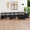 vidaXL 10 Piece Garden Lounge Set Solid Wood Pine Black
