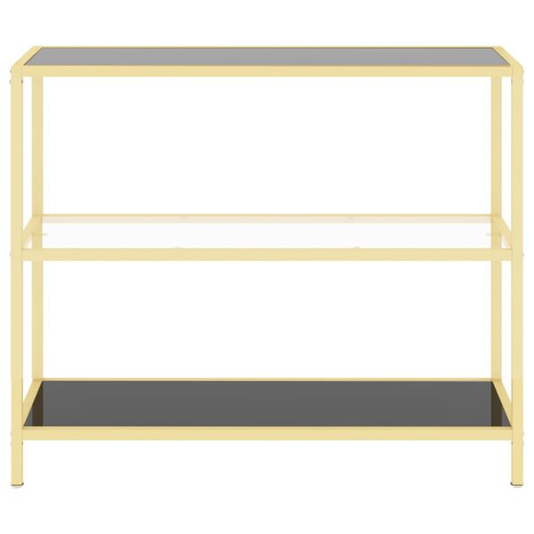 vidaXL Shelf Black and Transparent 100x36x90 cm Tempered Glass