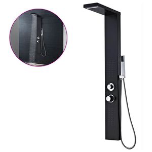 vidaXL Shower Panel System Aluminium Matte Black