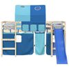 vidaXL Curtains for Loft Bed with Tunnel Blue Polyester