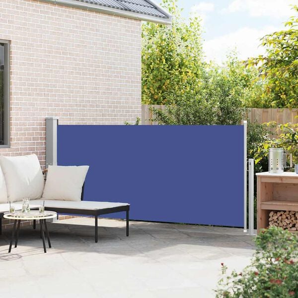 vidaXL Retractable Side Awning 140 x 300 cm Blue