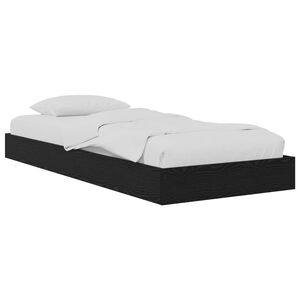 vidaXL Floor Bed Frame Black Oak 80 x 200 cm Engineered Wood