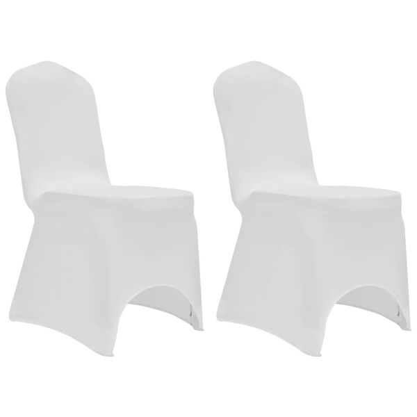 vidaXL Chair Cover Stretch White 12 pcs