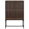vidaXL Side Cabinet with Glass Doors Brown Oak 69x37x100 cm