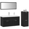 vidaXL Bathroom Furniture Set 4 pcs Black Oak Engineered Wood