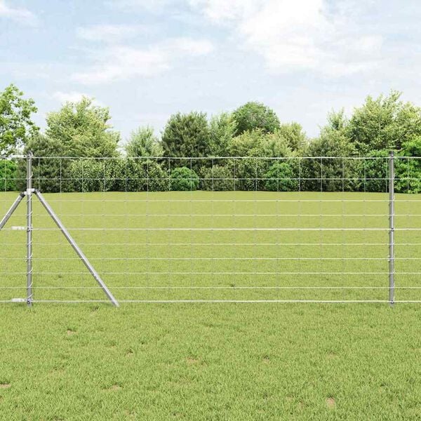 vidaXL Field Fence Silver 25 x 1 m Galvanised steel