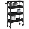 vidaXL Kitchen Trolley Black Oak 53 x 20 x 76 cm Engineered Wood