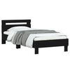 vidaXL Bed Frame without Mattress with Headboard Black 75x190 cm Small Single
