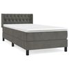 vidaXL Box Spring Bed with Mattress Dark Grey 90x200 cm Velvet