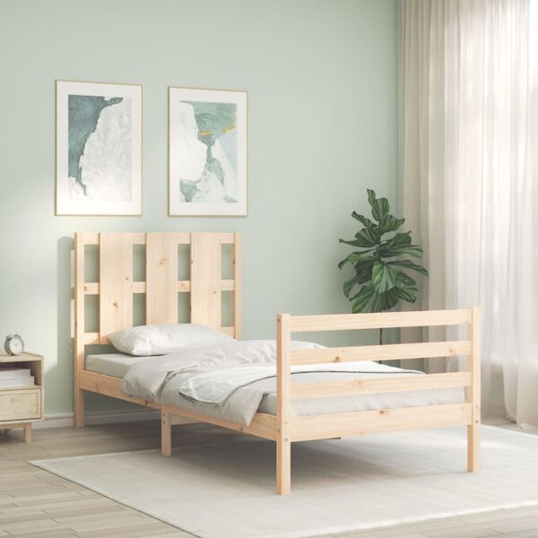 vidaXL Bed Frame without Mattress Single Solid Wood