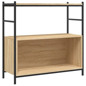 vidaXL Bookshelf Sonoma Oak 80x30x78,5 cm Engineered Wood and Iron