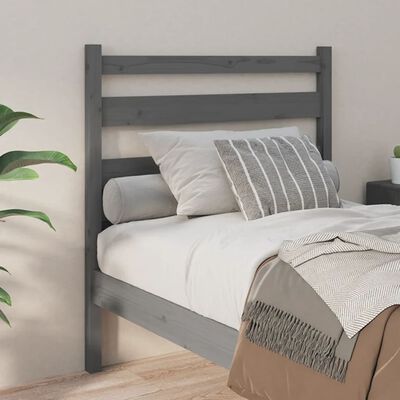 vidaXL Bed Headboard Grey 81x4x100 cm Solid Wood Pine