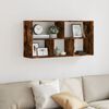 vidaXL Wall Shelf Smoked Oak 100x25x50 cm Engineered Wood