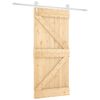 vidaXL Sliding Door Natural and White 95 x 210 cm Solid Pine Wood