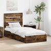 vidaXL Storage Bed with Drawer Smoked Oak 70 x 190 cm Engineered Wood