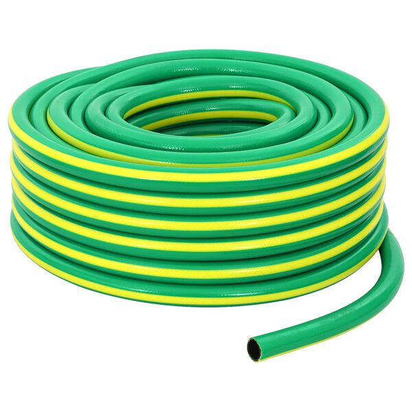 vidaXL Garden Hose 5-Ply Green and Yellow 1 / 2'' 10 m PVC