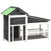vidaXL Dog Kennel Grey 143x60,5x109 cm Solid Wood Pine