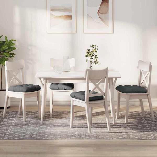 vidaXL Seat Cushions 4 pcs Dark Grey 45 x 45 x 12 cm Fabric