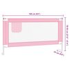 vidaXL Toddler Safety Bed Rail Pink 160x25 cm Fabric