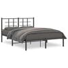 vidaXL Metal Bed Frame without Mattress with Headboard Black 140x200cm