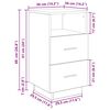 vidaXL Bedside Cabinet with 2 Drawers White 36x36x68 cm
