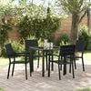 vidaXL Garden Dining Set 5 pcs Black Powder-Coated Steel