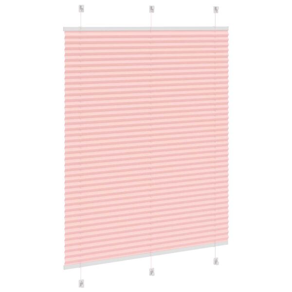vidaXL Pleated Blind Pink 110x100 cm Fabric Width 109.4 cm Polyester