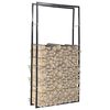 vidaXL Firewood Rack Black 100x25x200 cm Steel