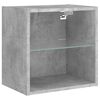 vidaXL Bedside Cabinets with LED Lights Wall-mounted 2 pcs Concrete Grey