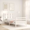 vidaXL Bed Frame without Mattress White Single Solid Wood