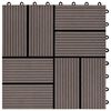 vidaXL Decking Tile 11 pcs Dark Brown 30 x 30 cm WPC