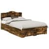 vidaXL Bed Frame with Drawer Smoked Oak 120 x 190 cm Engineered Wood