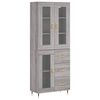 vidaXL Highboard Grey Sonoma 69.5x34x180 cm Engineered Wood