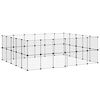 vidaXL 44-Panel Pet Cage with Door Black 210x175x70 cm Steel
