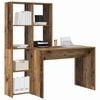 vidaXL Desk with Shelf Old Wood 138.5 x 55 x 143 cm Engineered Wood