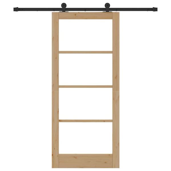 vidaXL Sliding Door ORKDAL Natural and Black 86 x 198.5 cm