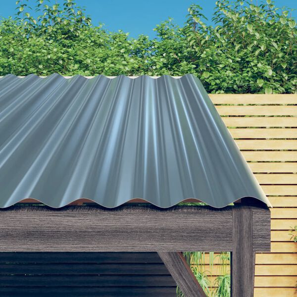 vidaXL Roof Panels 36 pcs Galvanised Steel Grey 60x36 cm
