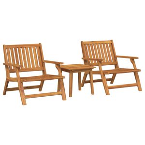 vidaXL Garden Chair 3 pcs Brown Solid Acacia Wood