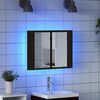 vidaXL Bathroom Mirror Cabinet with Shelf Black Oak 60 x 12 x 45 cm