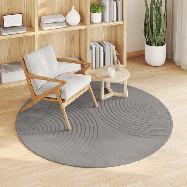 vidaXL Area Rugs Round GALATI Grey &Oslash; 120 CM Polyester