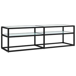 vidaXL TV Cabinet White Marble 140x40x40,5 cm Tempered Glass