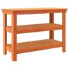 vidaXL Work Bench Wax brown 110.5 x 50 x 80 cm Solid pine wood