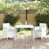 vidaXL Garden Dining Set 3 pcs White Polt rattan