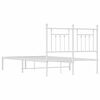 vidaXL Metal Bed Frame without Mattress with Headboard White 120x200cm
